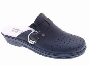 Mo795 ZUECO PIEL AZUL PICADO HEBILLA PERCLA 35 41 13.25
