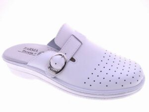 Mo795 ZUECO PIEL BLANCO PICADO HEBILLA PERCLA 35 41 13.25