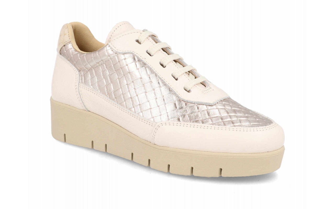 zapatilla piel mujer modelo 3060 beige