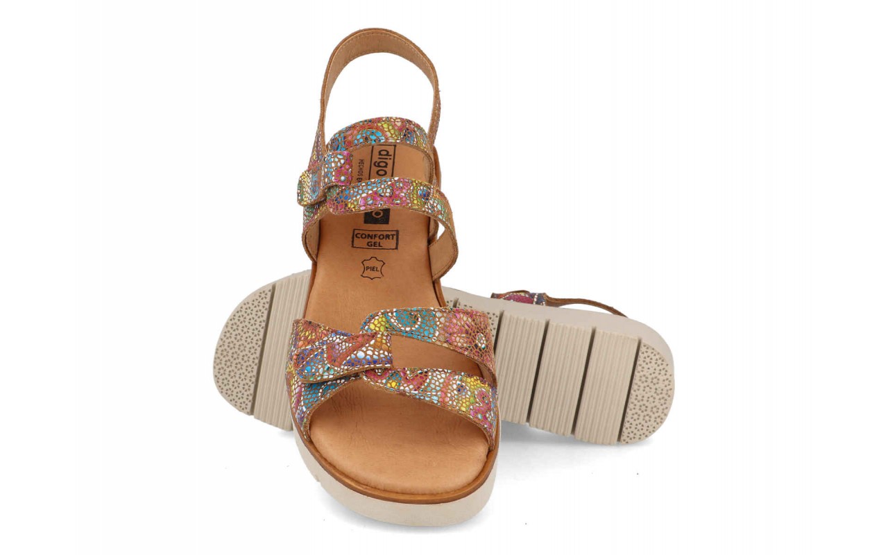 Sandalia de mujer modelo 455 multicolor con tiras deportivas y suela confort - Imagen 4