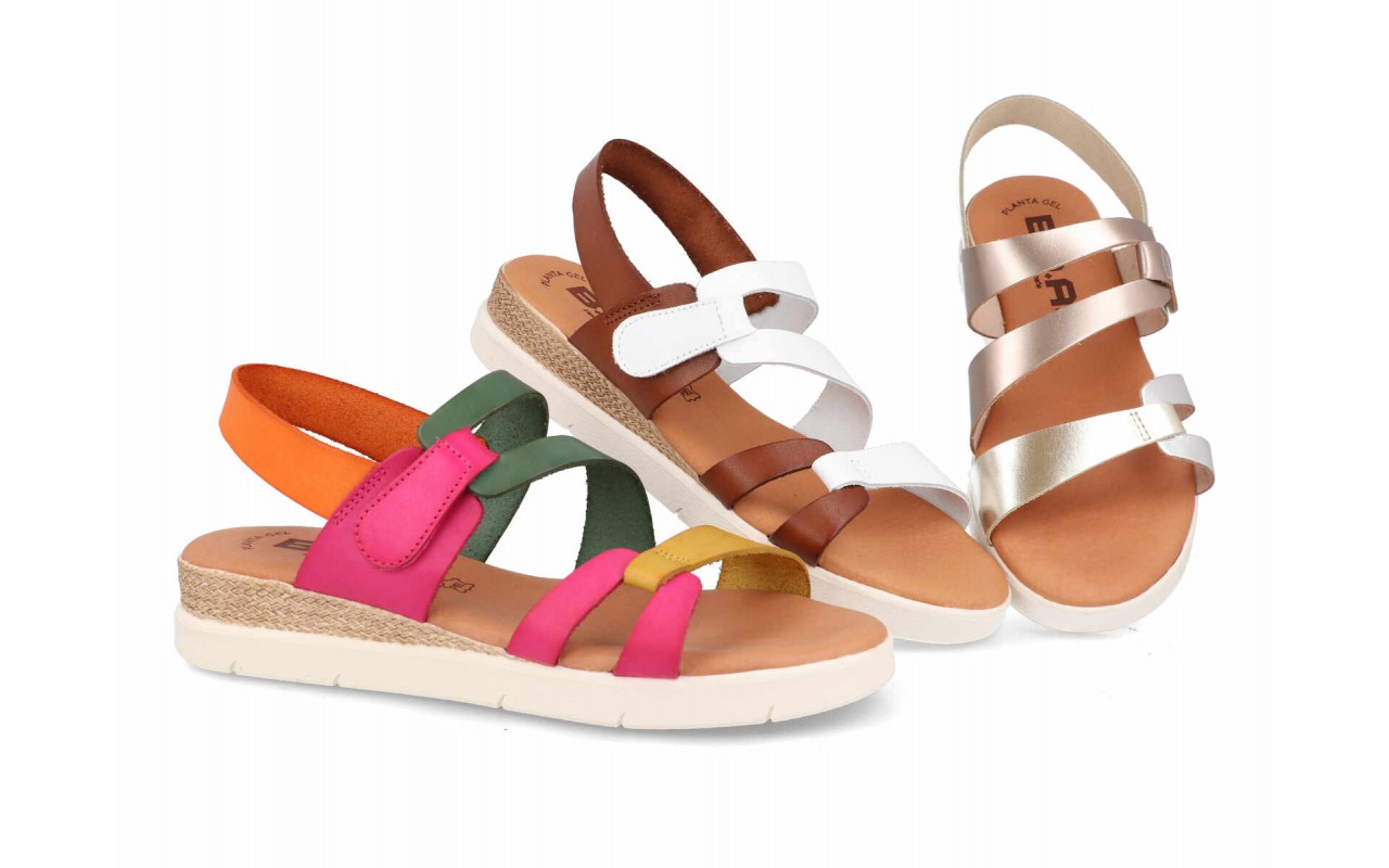 Sandalias de Cuña Baja Multitiras Modelo 237